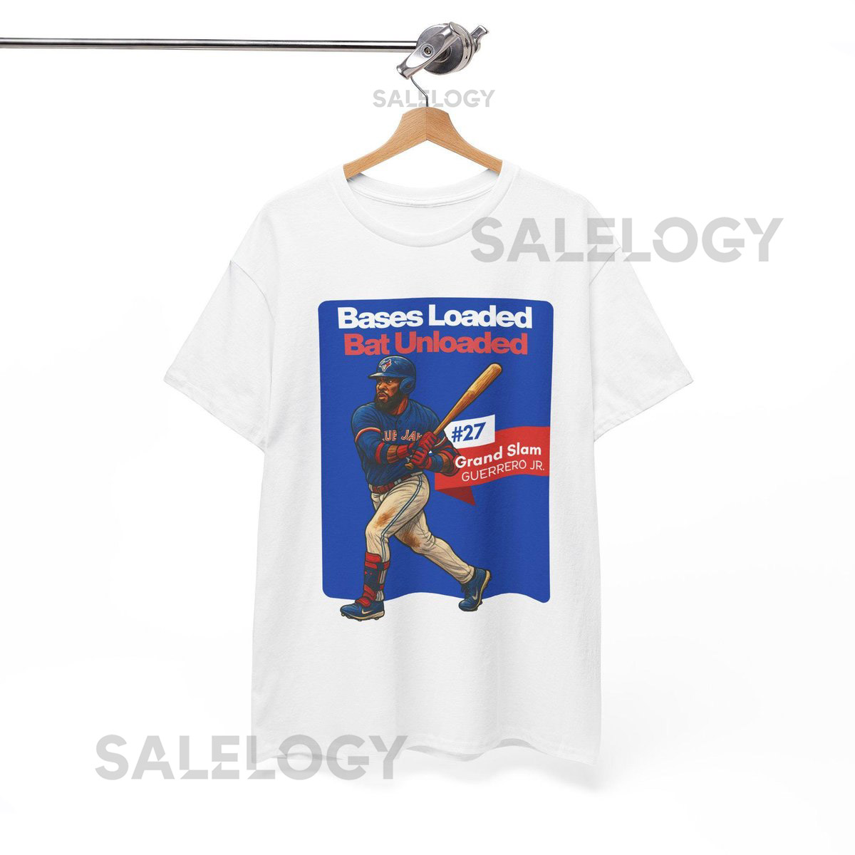 Guerrero Jr. 27 Baseball T-Shirt Toronto Blue Jays Fan Art Tee Bases Loaded Bat Unloaded by Lando_519