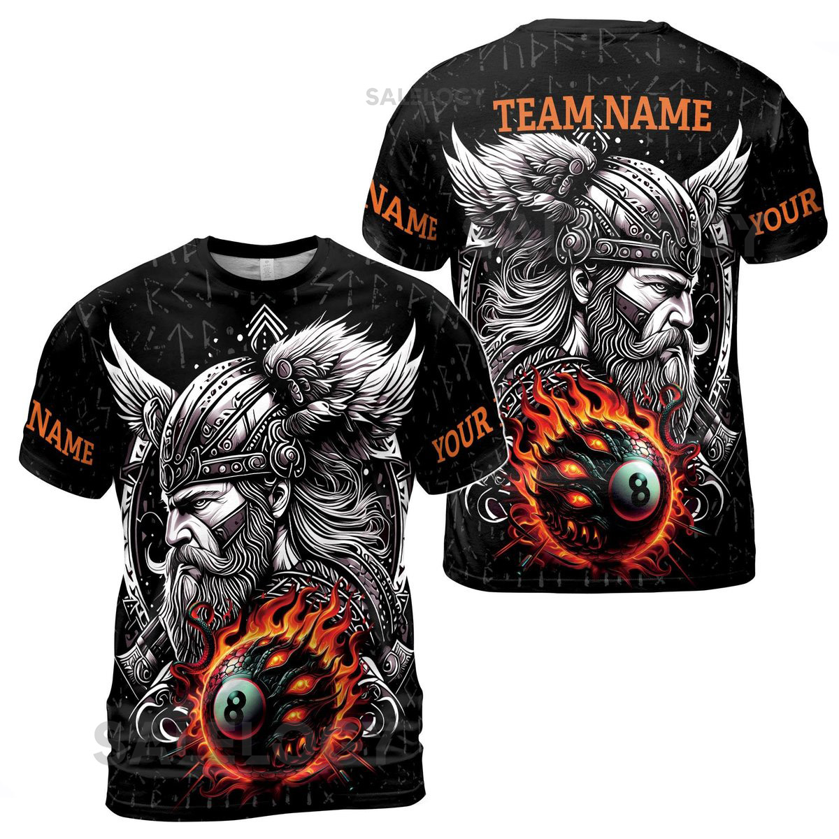 Custom Team Viking Billiards 3D T-Shirt_111