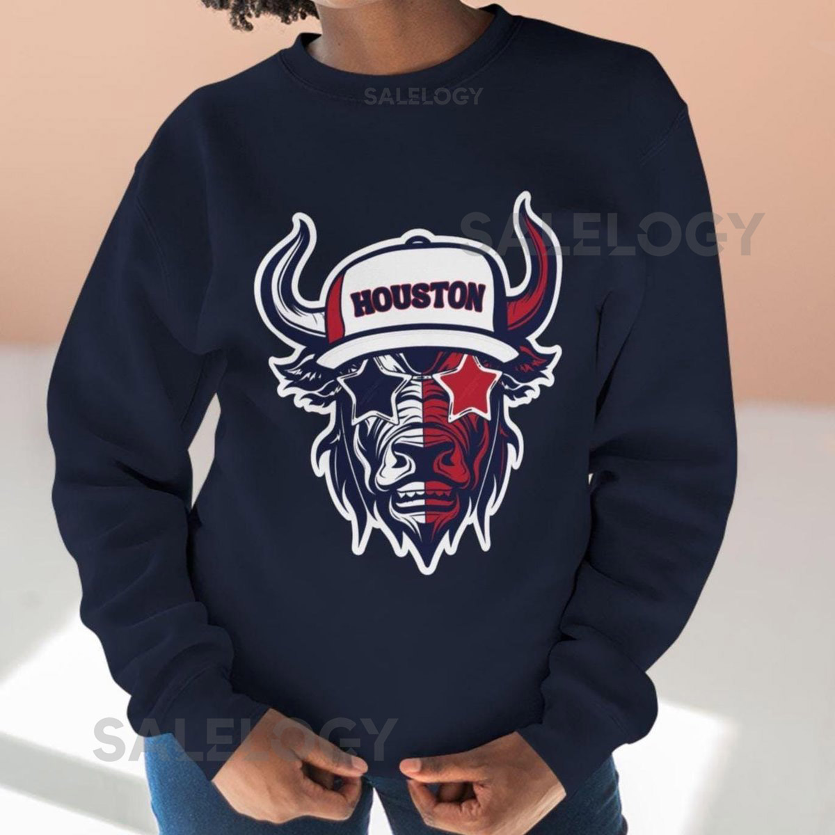 Houston Bull Sweatshirt Texas Football Fa_217