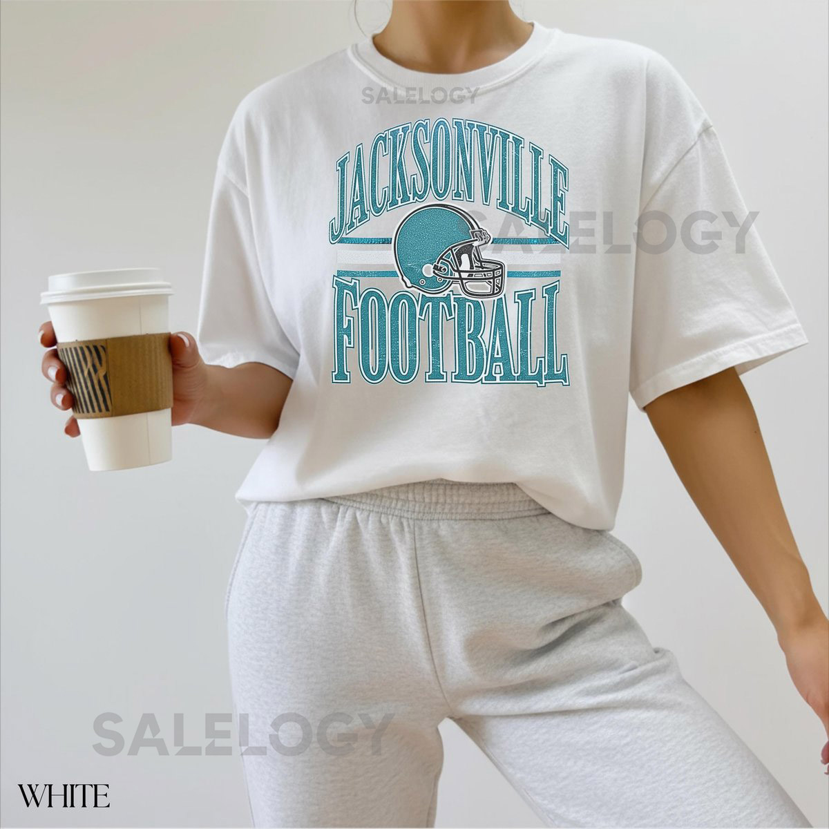 Jacksonville Football Vintage Style T-Shirt Gameday Fan Apparel 100 Cott_633