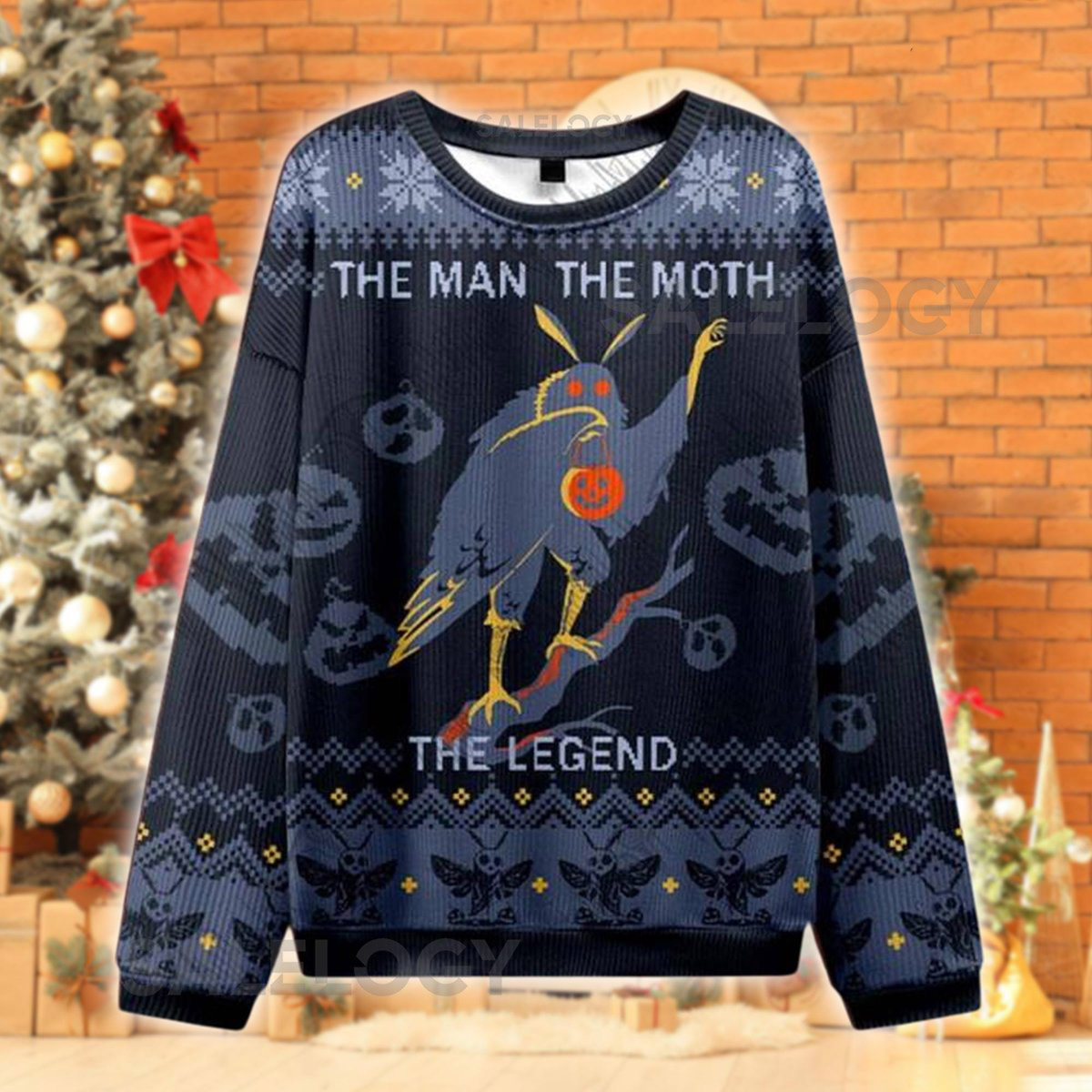 Mothman Ugly Christmas Sweater Cryptid Holiday Shirt The Man The Moth The Legend Xmas Funny Paranormal  for Fans