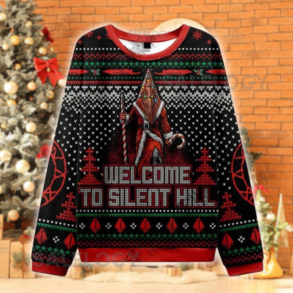 Silent Hill Christmas Sweater Pyramid Head Xmas Jumper Horror Game Inspired Holiday Shirt Scary Gamer for Christmas Fans