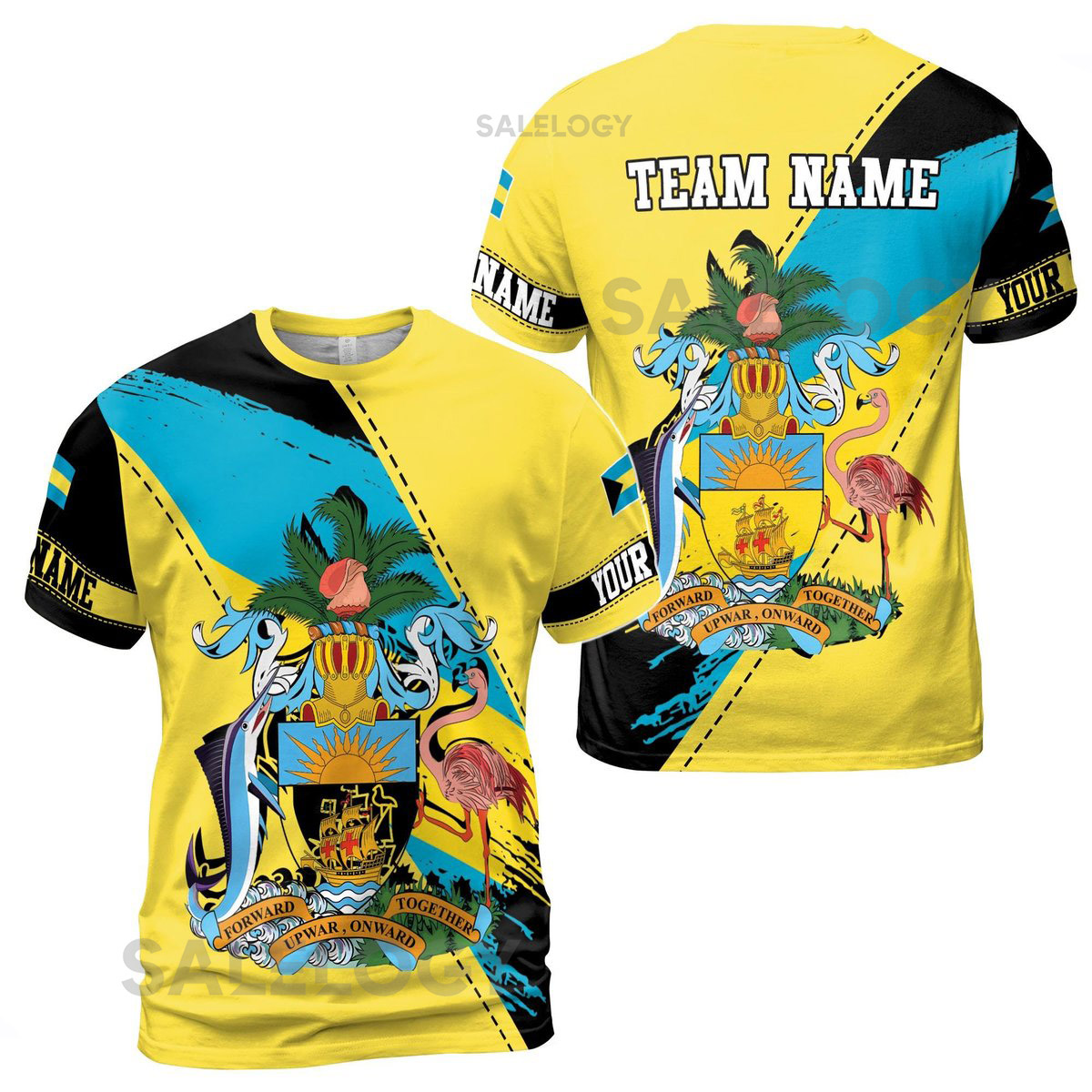 Bahamas Emblem T-Shirt Customize Team Name Patriotic Design_4