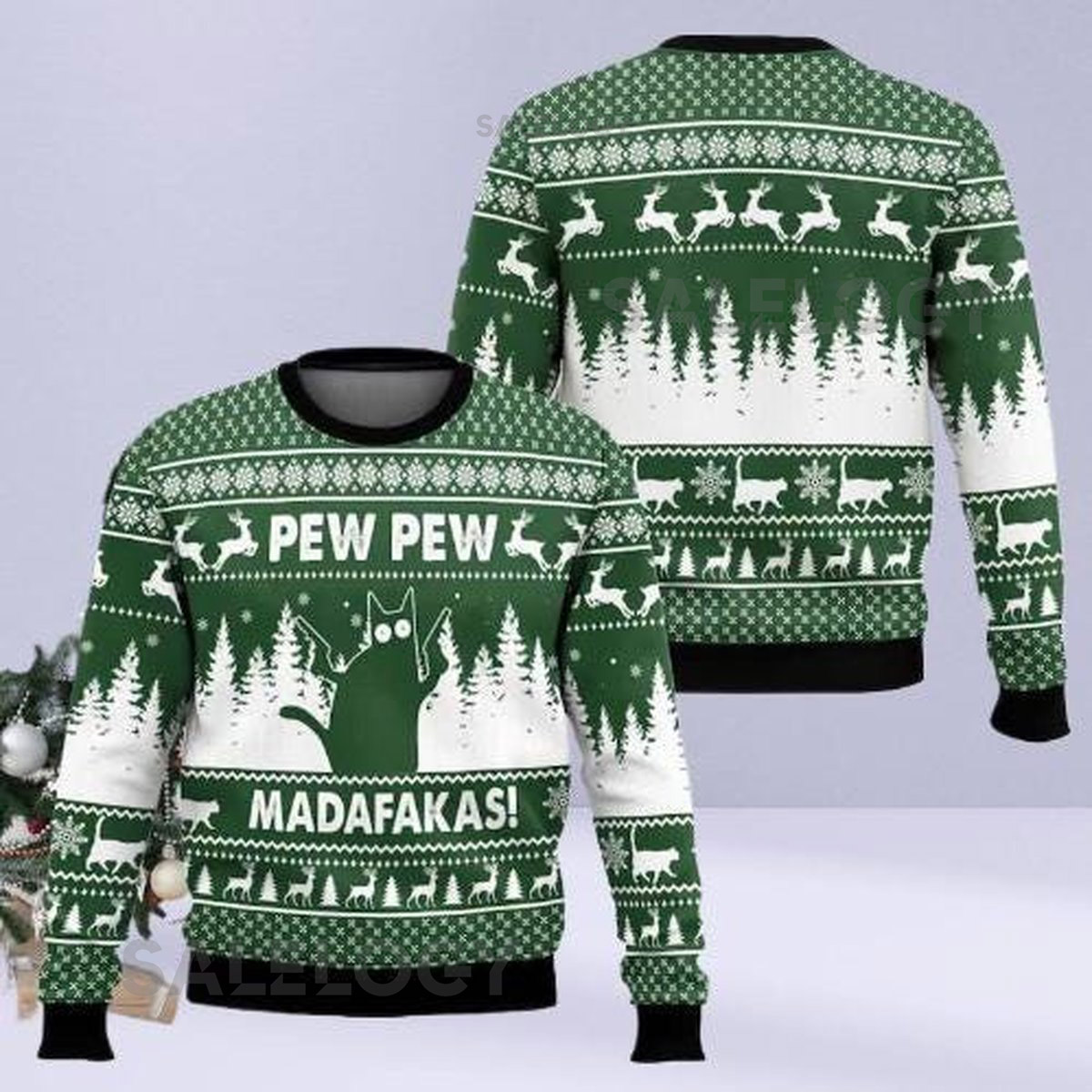 Funny Cat Ugly Christmas Sweater Cat Meme Xmas Sweatshirt Perfect Cat Lover Christmas Idea