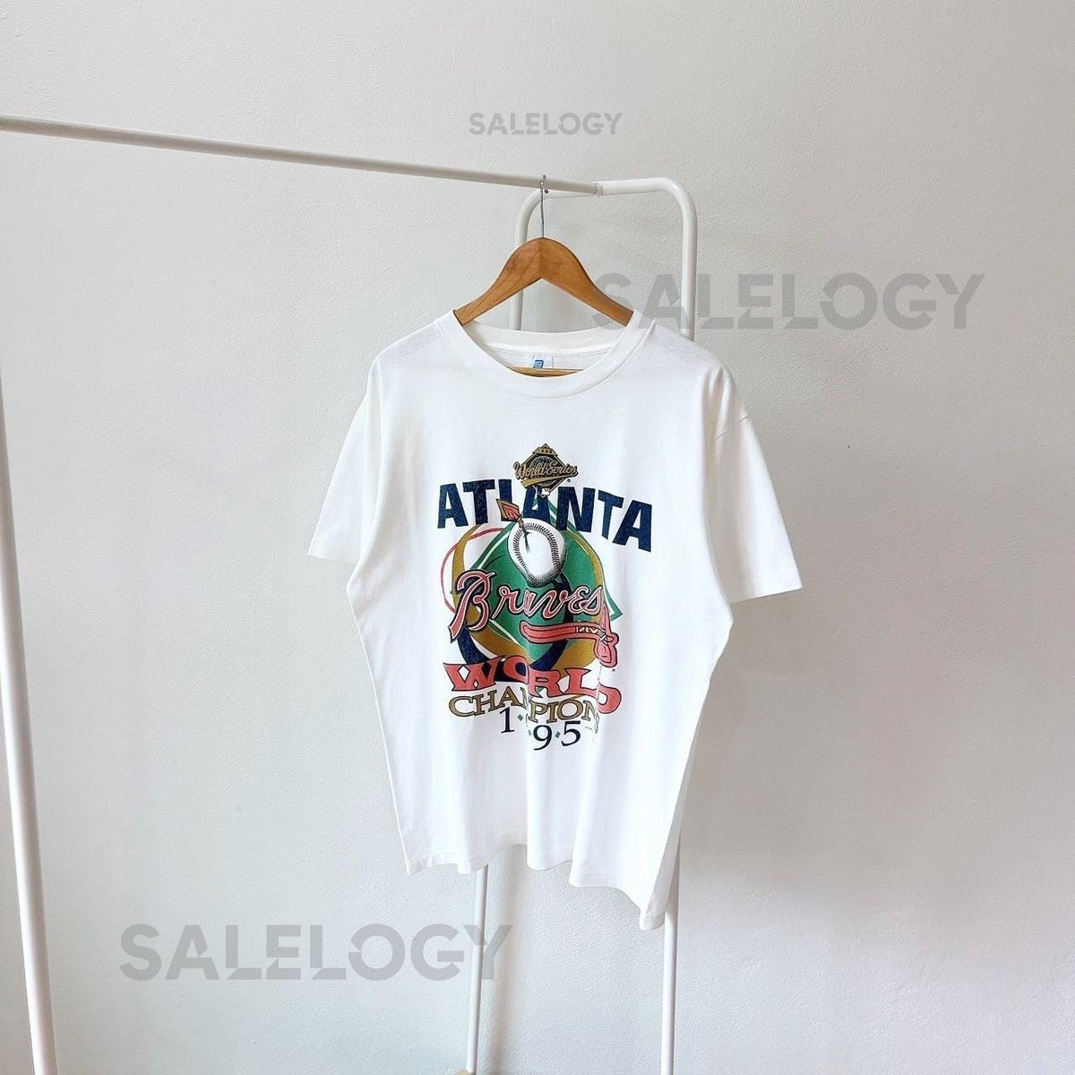 Vintage 1990s Atlanta Braves MLB vintage Belton USA white t-shirt L_865