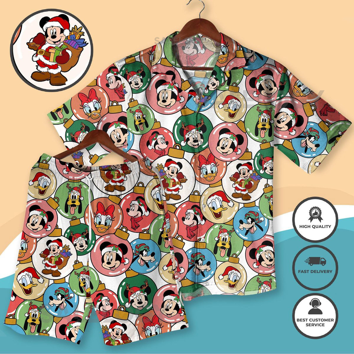 Christmas Hawaiian Shirt Mickey Shirt Donald Shirt Pluto Shirt Santa Shirt Holiday Vacation Outfit for Men Women Red Christmas Shirt gifts_25