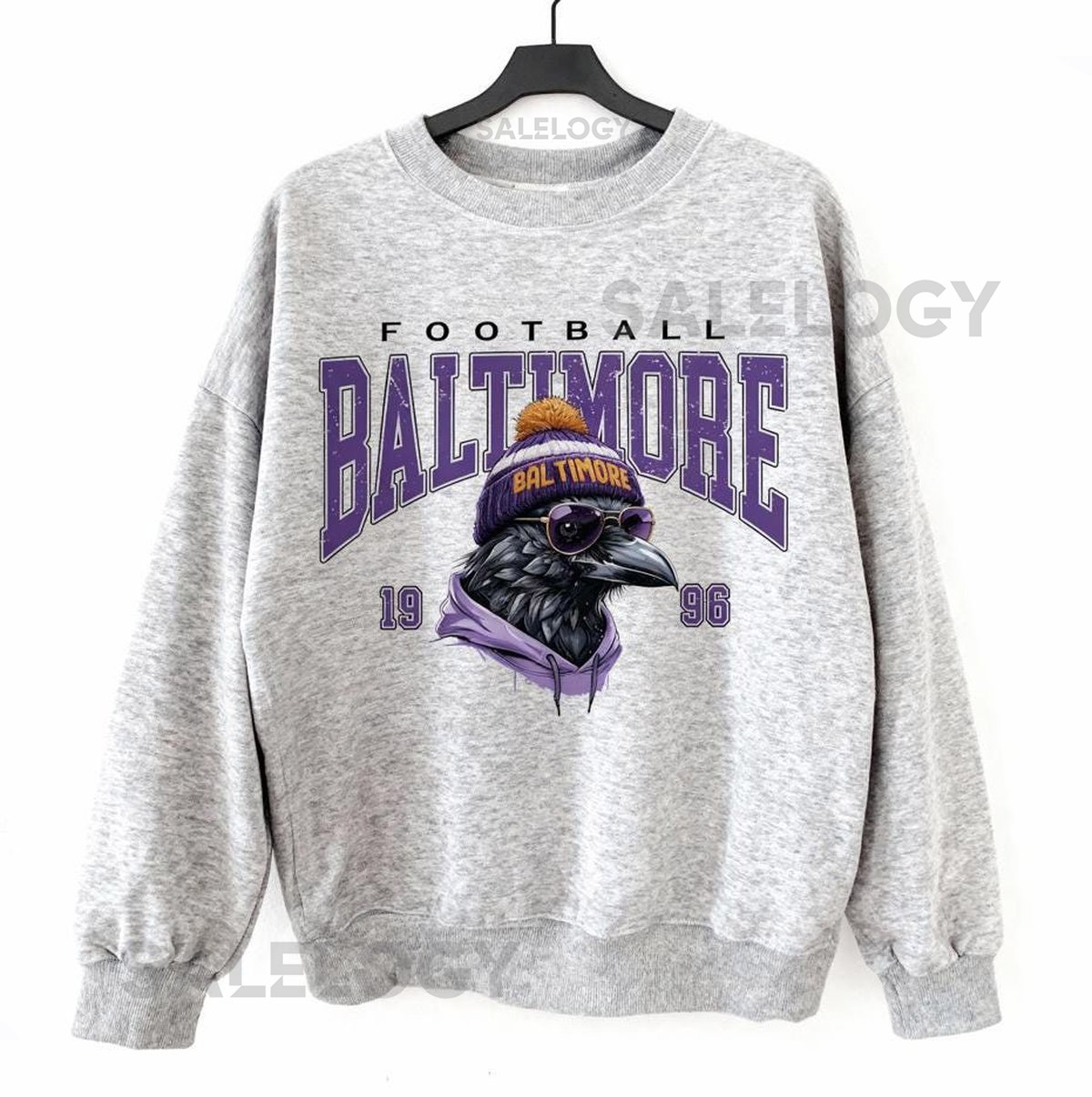 Vintage Baltimore Football Unisex Shirts Retro Raven Football Gameday T-Shirt Football Game Day Crewneck Sweatshirt_987