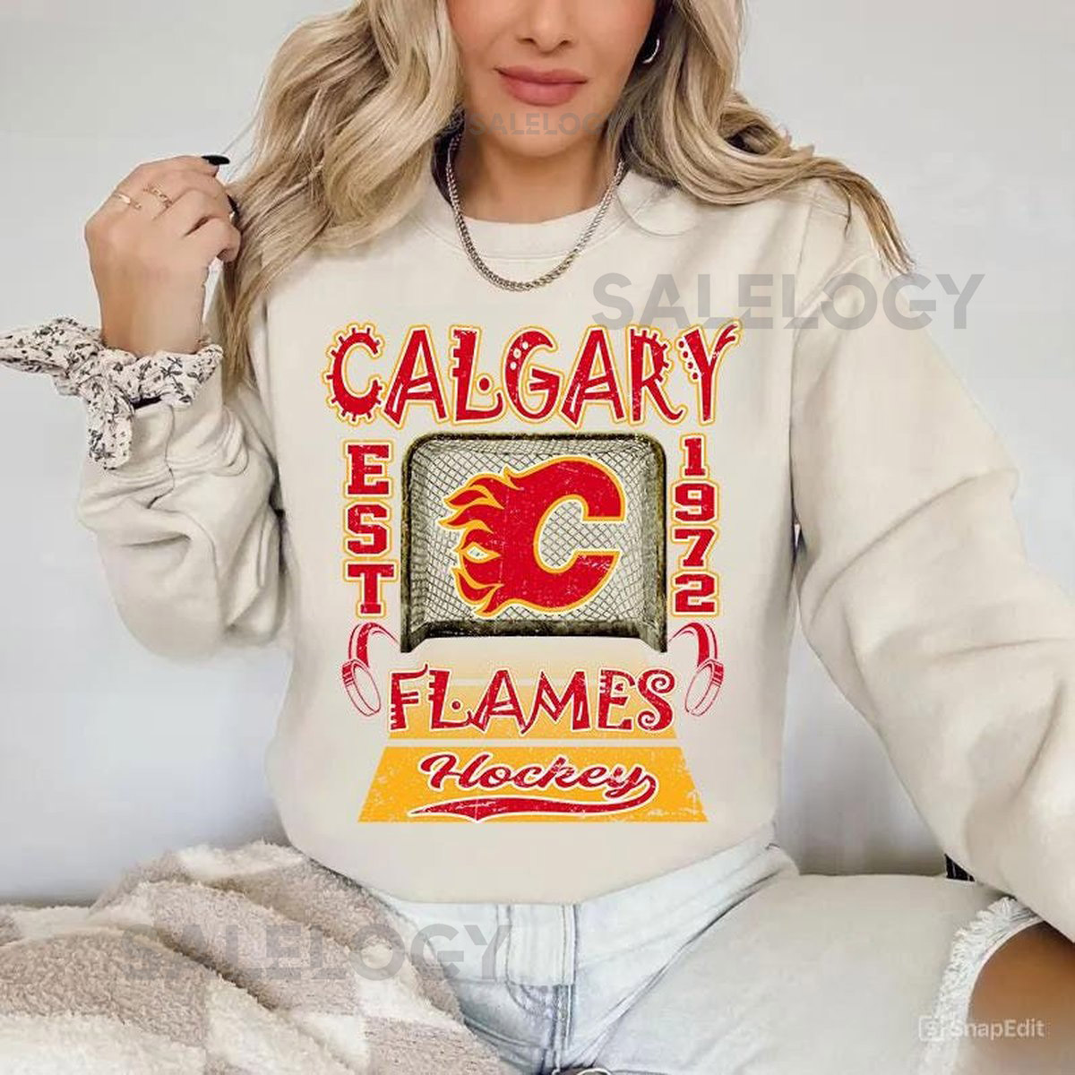 Calgary Flames Hockey SweatshirtVintage Graphic TeeHockey Gift For Fan Sweat-Aldult-Youth TshirtRetro Hoodie HJk8_20