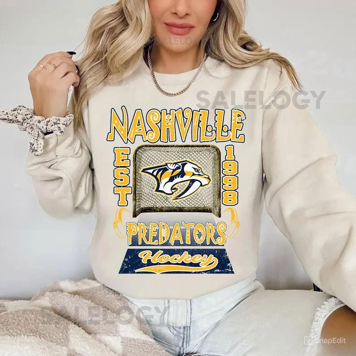 Nashville Predators Hockey SweatshirtVintage Graphic TeeHockey Gift For Fan Sweat Aldult Youth TshirtRetro Hoodie HJk8_330