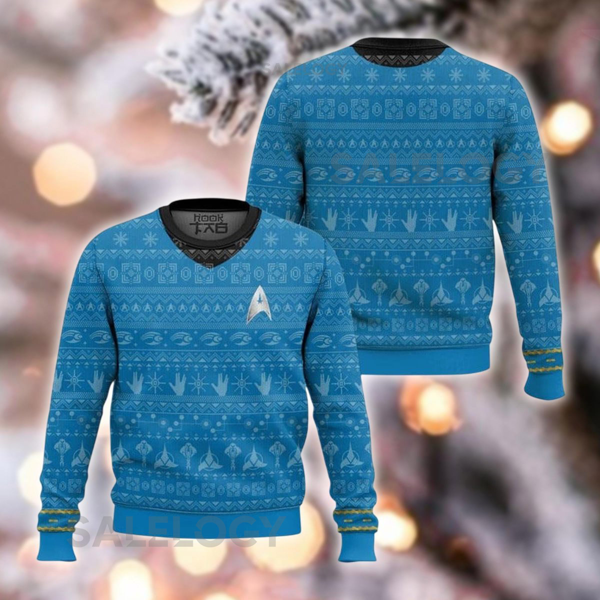 Blue Sci Fi Holiday Jumper Geeky Xmas Pullover Unisex Winter Knitwear Festive Space Sweater Ugly Christmas Sweater Nerdy Holiday Outfit