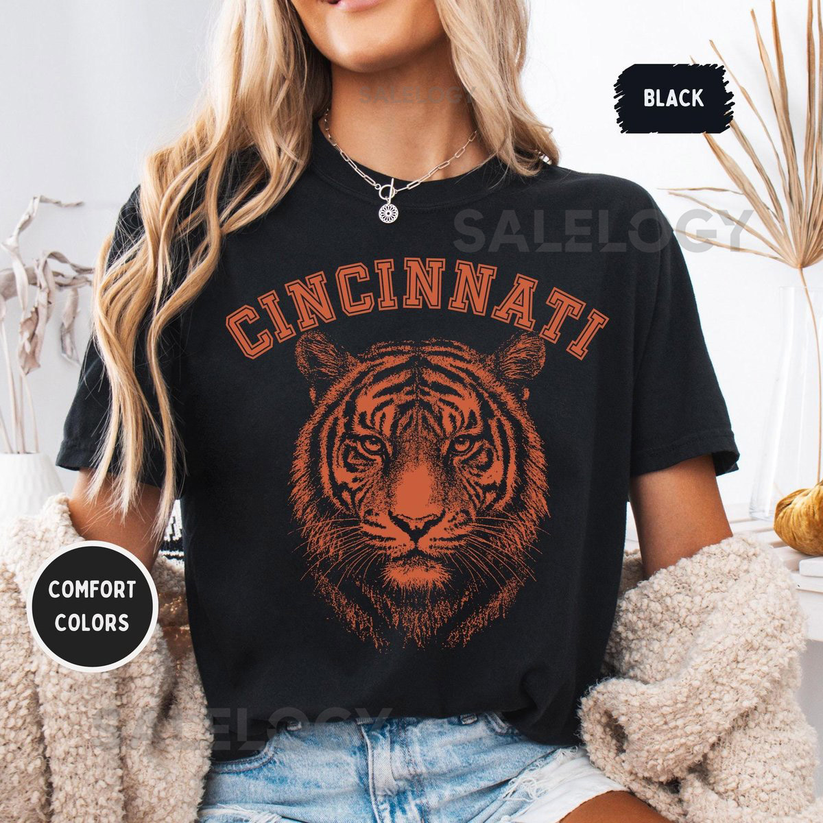 Vintage Cincinnati Football Comfort Colors T-shirt - Vintage Style Tee Sports Apparel Game Day Shirt Team Spirit Gear Sports Fan Gift_1087