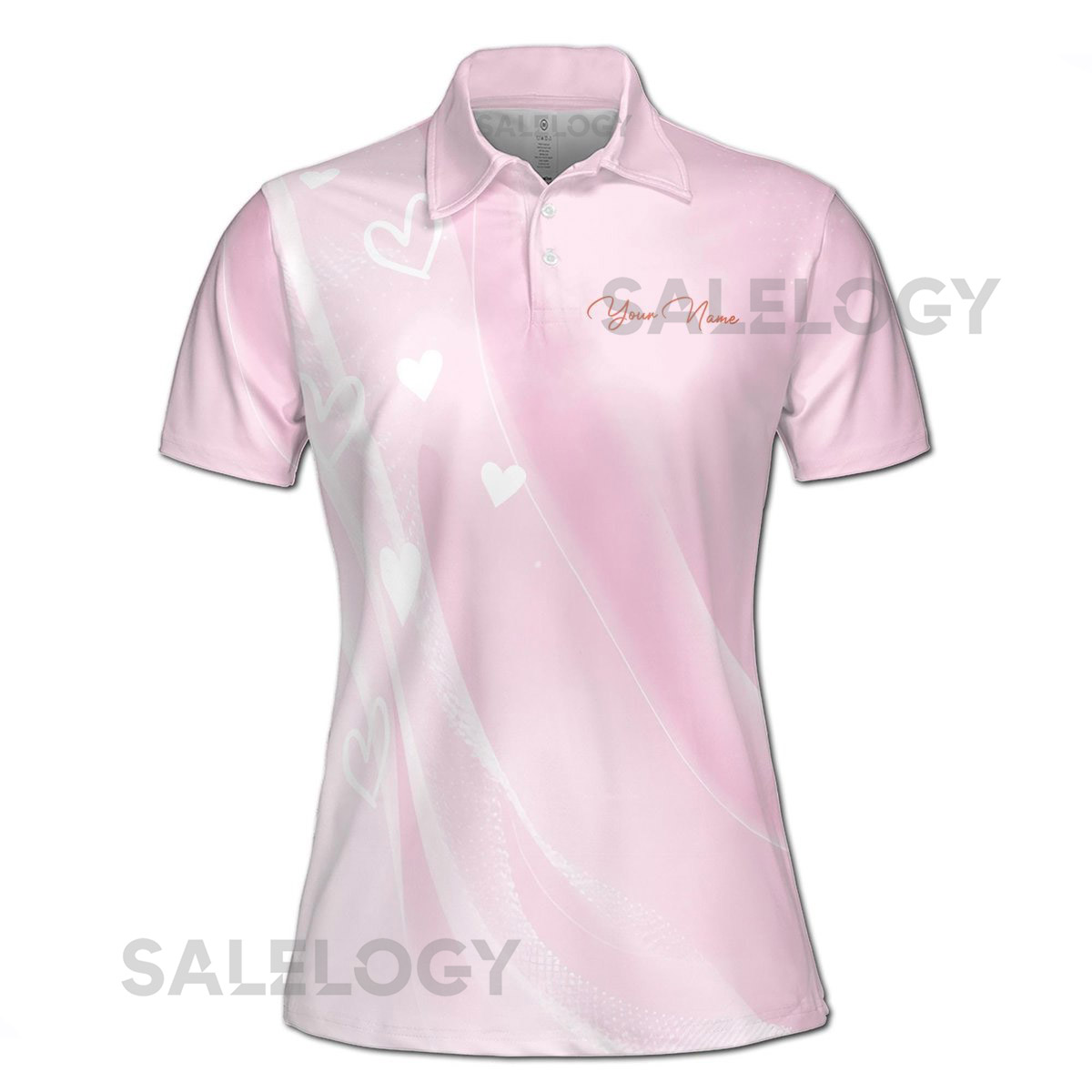 Personalized Mom Heart Pink Polo Shirt Custom Quote Mother's Day Gift_559