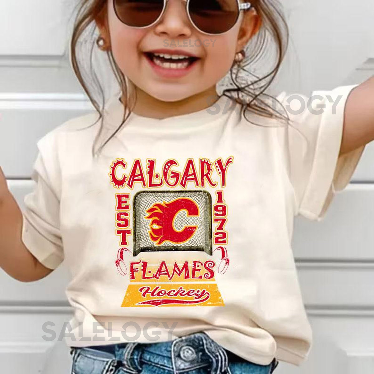 Retro Calgary Ice Hockey tshirt Youth-Adult Game Day Shirt Vintage Look for Sports Lovers Perfect Gift for Kids Adult Supporters_363