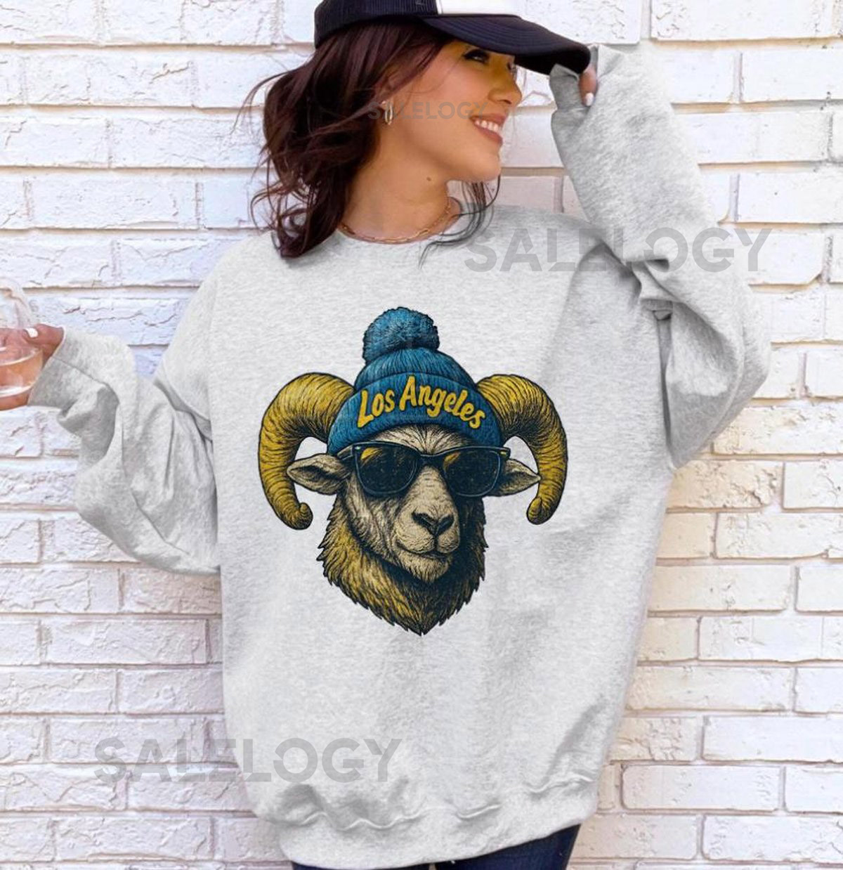 Vintage Los Angeles Football Mascot Crewneck Sweatshirt Retro Los Angeles Football Team Season T-Shirt 90s Style Football Hoodie_138