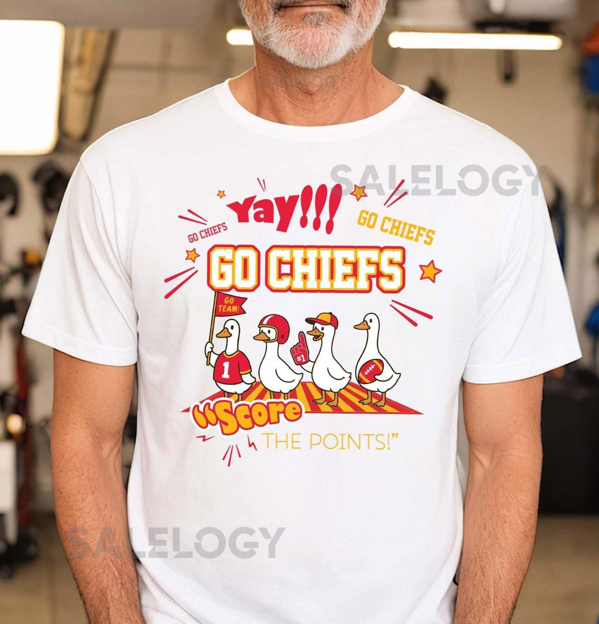 Yay Go Chiefs Silly Goose Comfort Colors Tee Game Day Outfit- Score The Points T-shirt - Sport Day Shirt Kansas Football Party_856