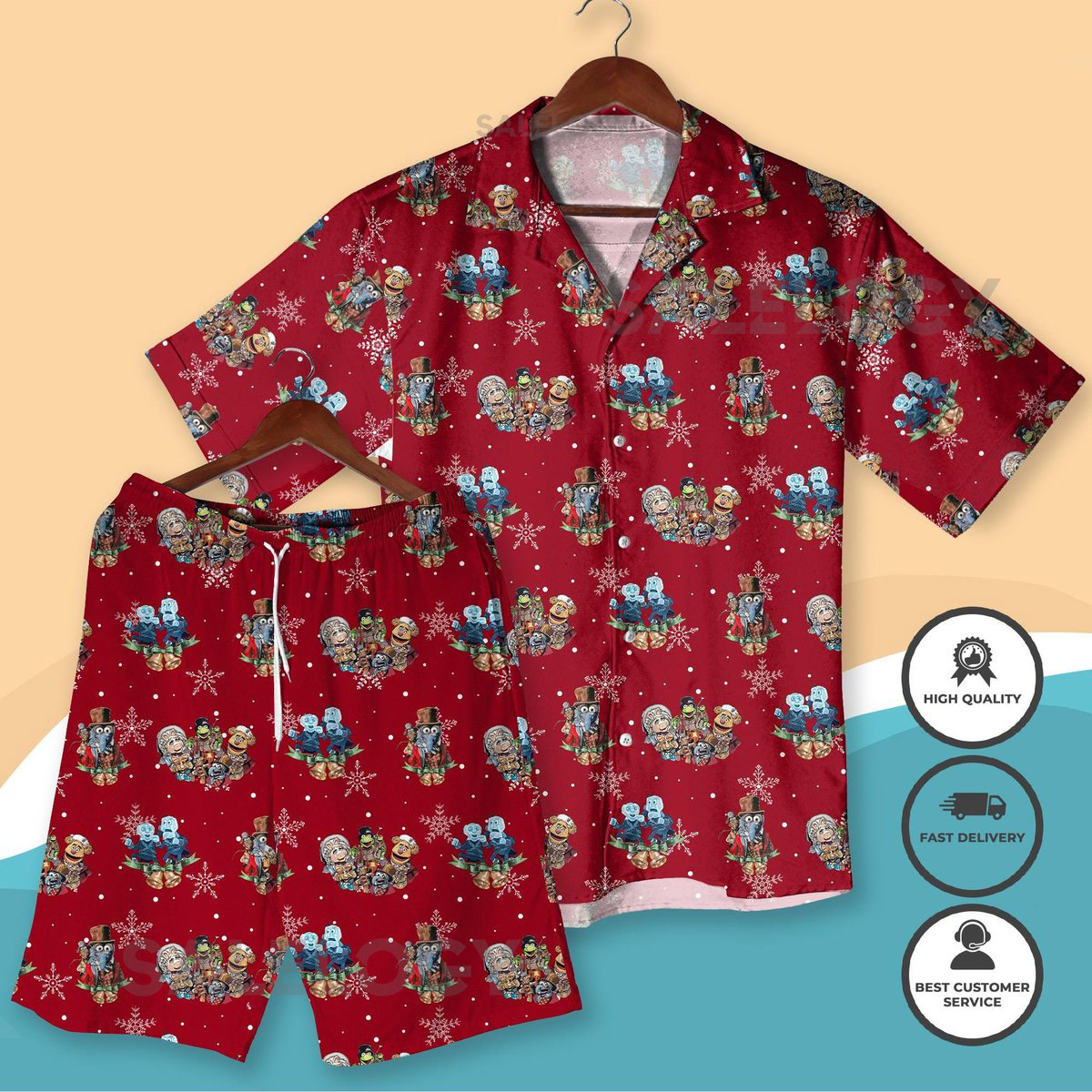 Haunted Mansion Christmas Hawaiian Shirt - Spooky Holiday Aloha Shirt - Red Xmas Vacation Shirt - Ghost Hawaiian Shirt - Gift for Him Her_115