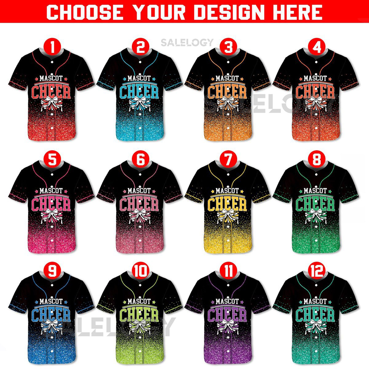 Personalized Team Name Number Bow Mascot Baseball Jersey Sparkle Glitter Team Uniform Cheer Shirt for Adult Kid Youth Cheerleading_664