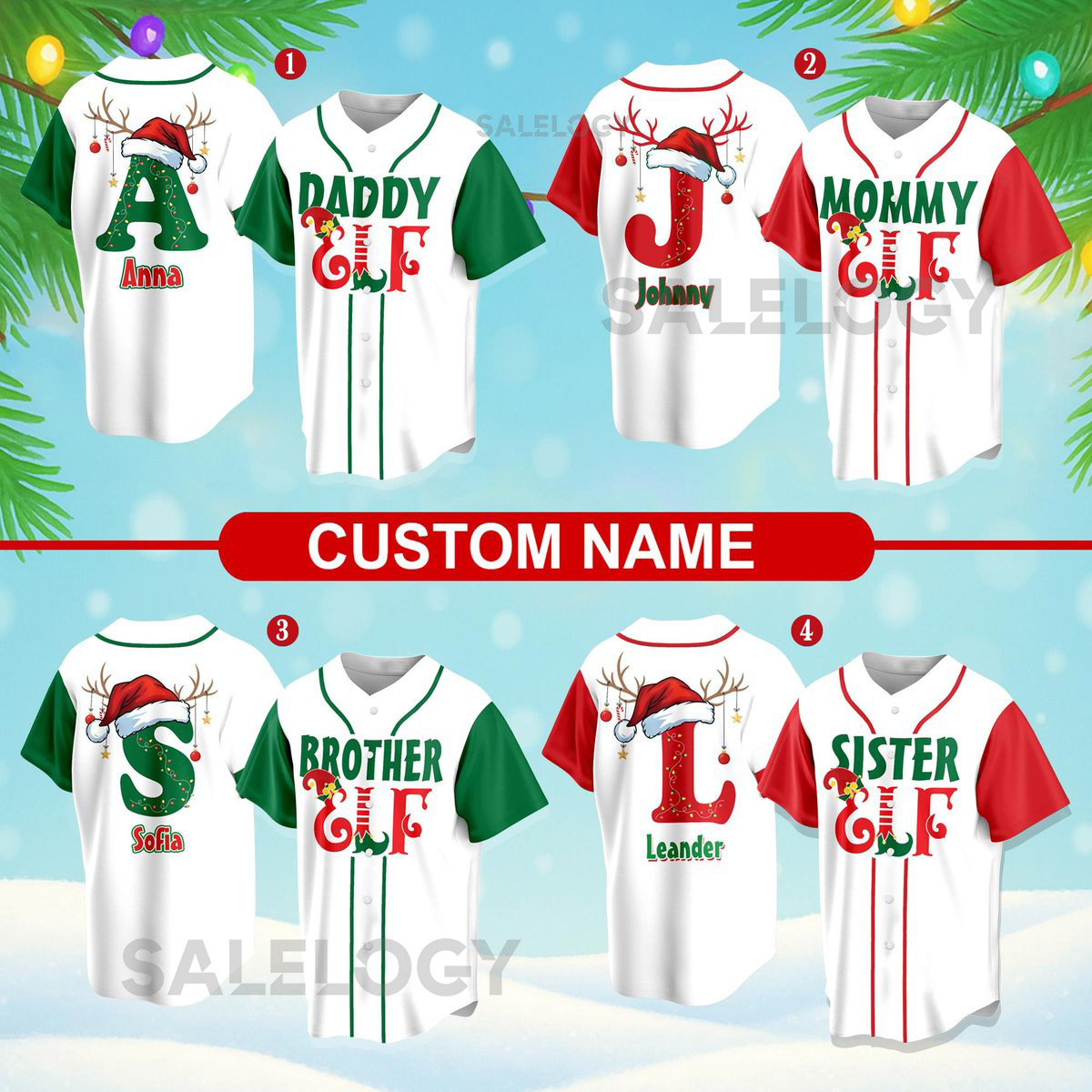 Personalized Family ELF Name And Number Baseball Jersey Custom Christmas Baseball Jersey Christmas Elf Jersey Gift For Family Matching_91