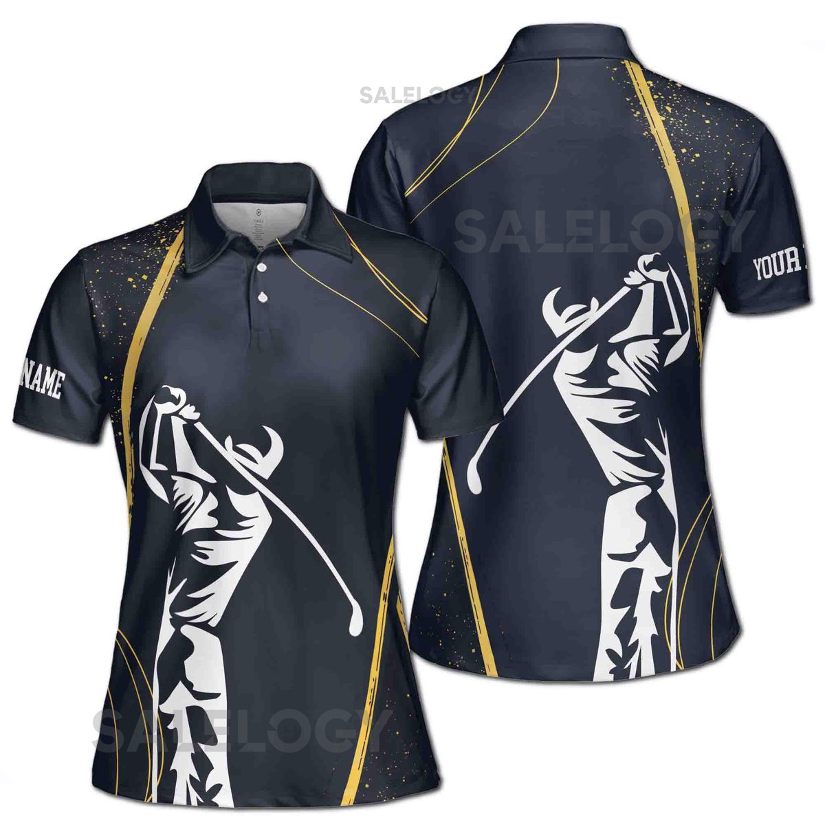Customize Name Golf Player Black Women39s Polo Shirt S-5XL_287