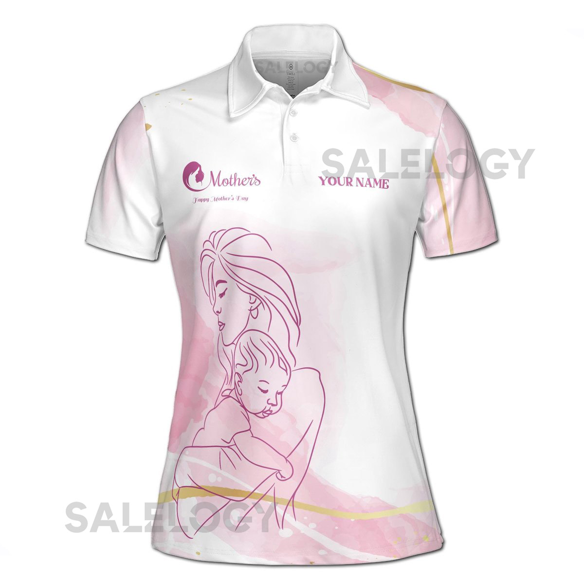 Personalized Mother Child Polo Shirt Floral Mom Quote Custom Name_564