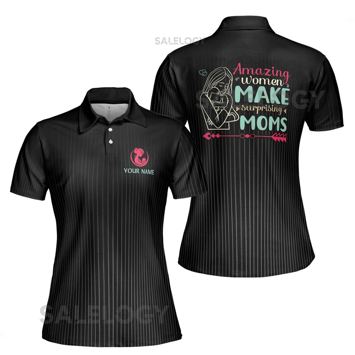 Customize Name Mom Amazing Women Make Surprising Black Women39s Polo Shirt S-5XL_314