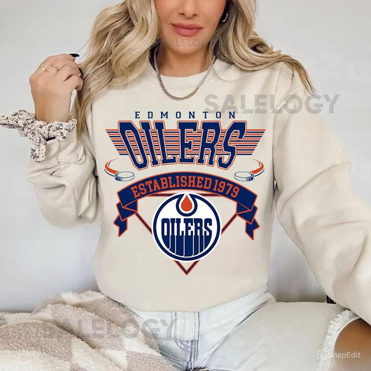 Edmonton Oilers Sweatshirt Crewneck Vintage Oilers shirt Edmonton Hockey Fan shirt Hockey Tee Oilers Sweatshirt_65