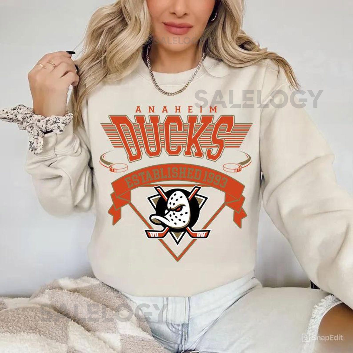 Anaheim Ducks Vintage Sweatshirt Ice Hockey Shirt Ice Hockey Crewneck Anaheim Ducks Fan Gift Unisex Hoodie_16