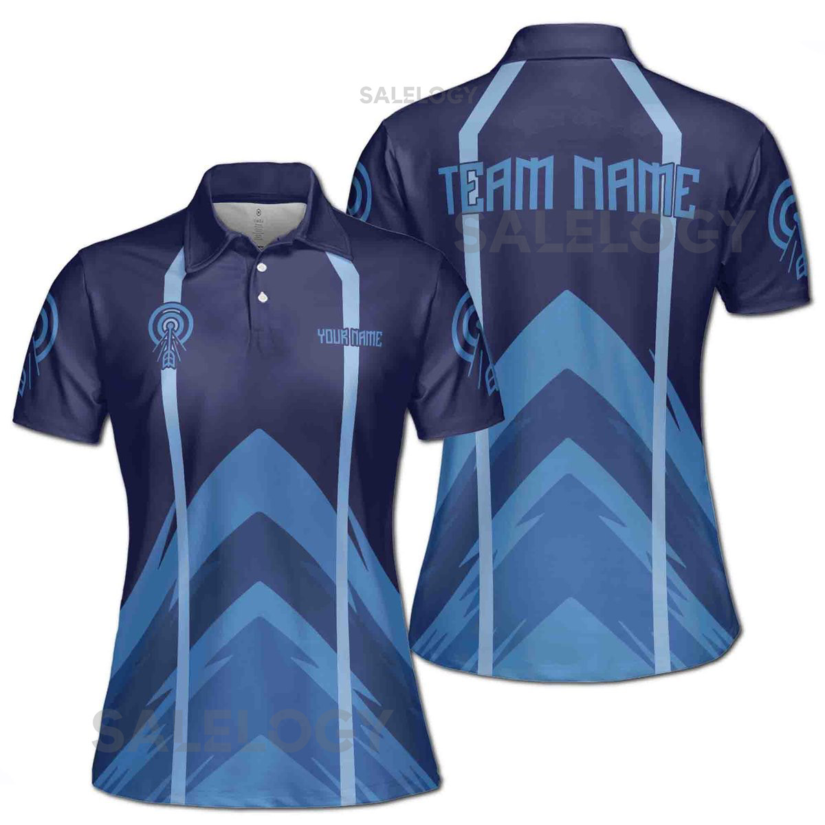 Customize Team Name Darts Lightning And Thunder Dark Navy 3D Polo Shirt S-5XL_379