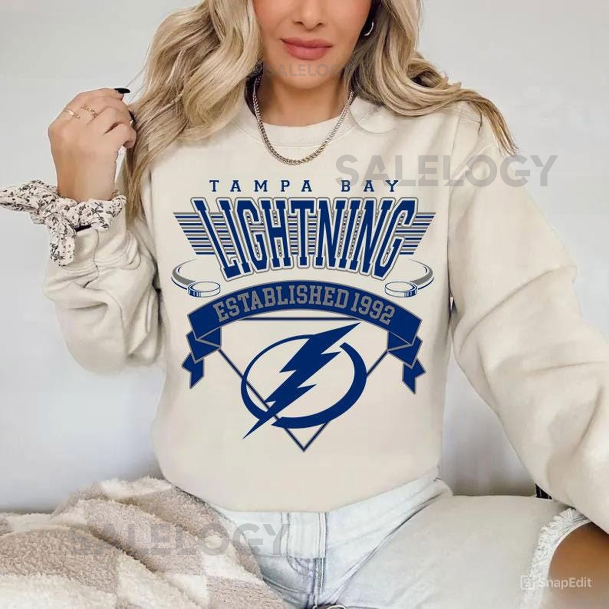 Tampa Bay Lightning Sweatshirt Crewneck Vintage Lightning shirt Tampa Bay Hockey Fan shirt Hockey Tee Lightning Sweatshirt_192
