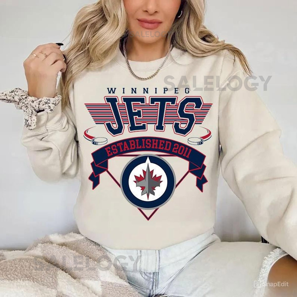 Winnipeg Jets Sweatshirt Crewneck Vintage Jets shirt Winnipeg Hockey Fan shirt Hockey Tee Jets Sweatshirt_816
