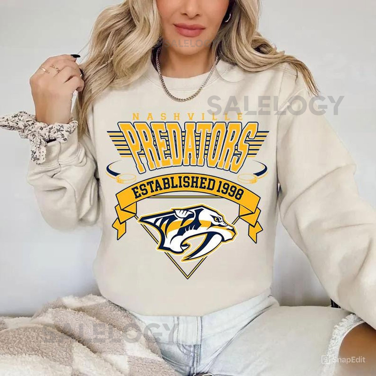 Nashville Predators Sweatshirt Crewneck Vintage Predators shirt Nashville Hockey Fan shirt Hockey Tee Predators Sweatshirt_336