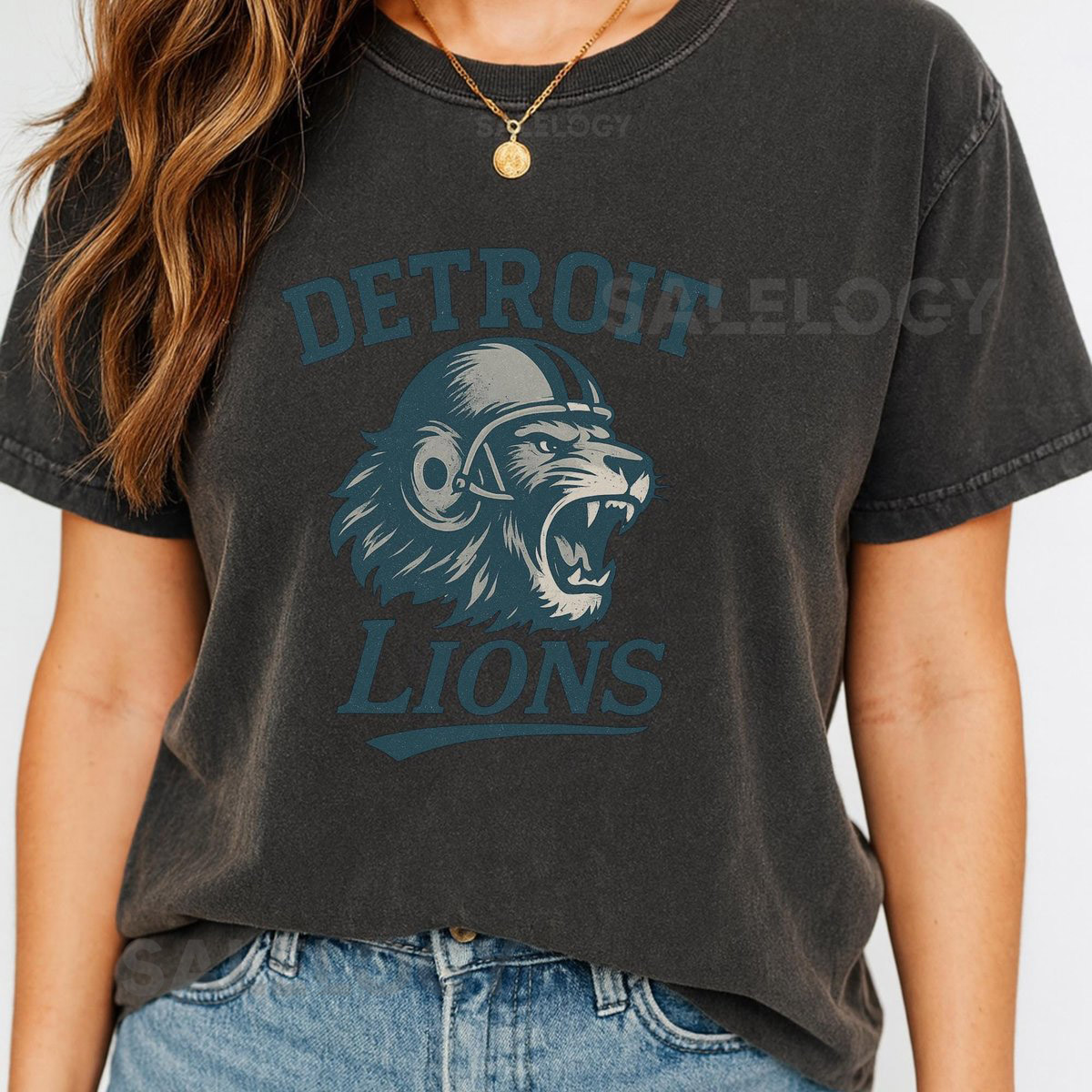 Detroit Lions Shirt Vintage Football Tee Retro NFL Graphic T-Shirt Game Day Detroit Lions Fan Apparel Unisex Comfort Tee_285