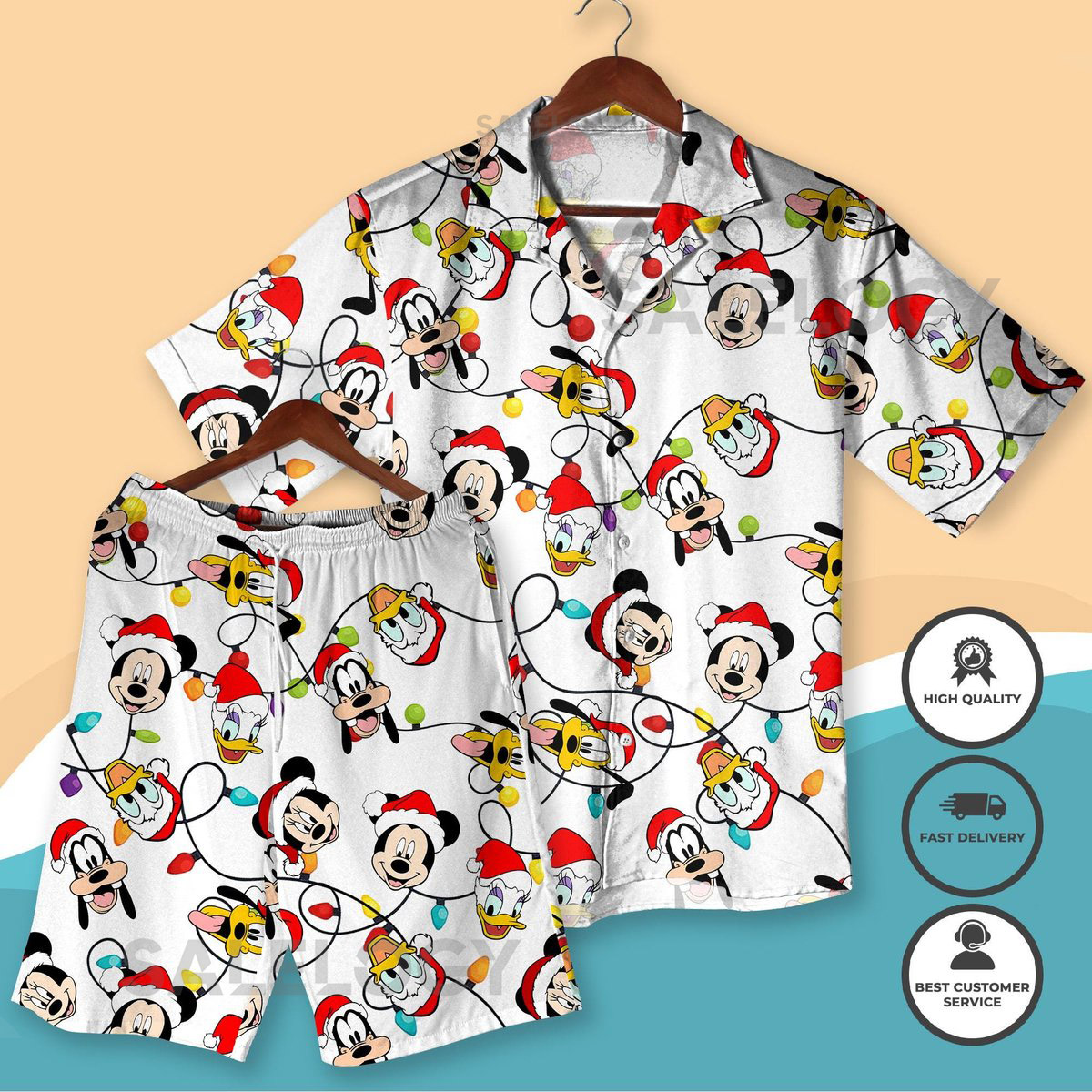 Christmas Hawaiian Shirt Mickey Shirt Donald Shirt Pluto Shirt Santa Shirt Holiday Vacation Outfit for Men Women Friend Xmas Shirt gifts_23
