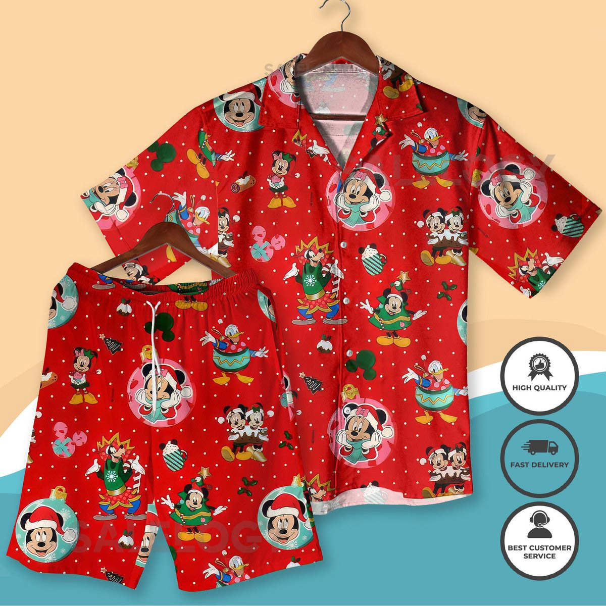 Christmas Hawaiian Shirt Mickey Shirt Donald Shirt Pluto Shirt Santa Shirt Holiday Vacation Outfit for Men Women Red Xmas Shirt gifts_26