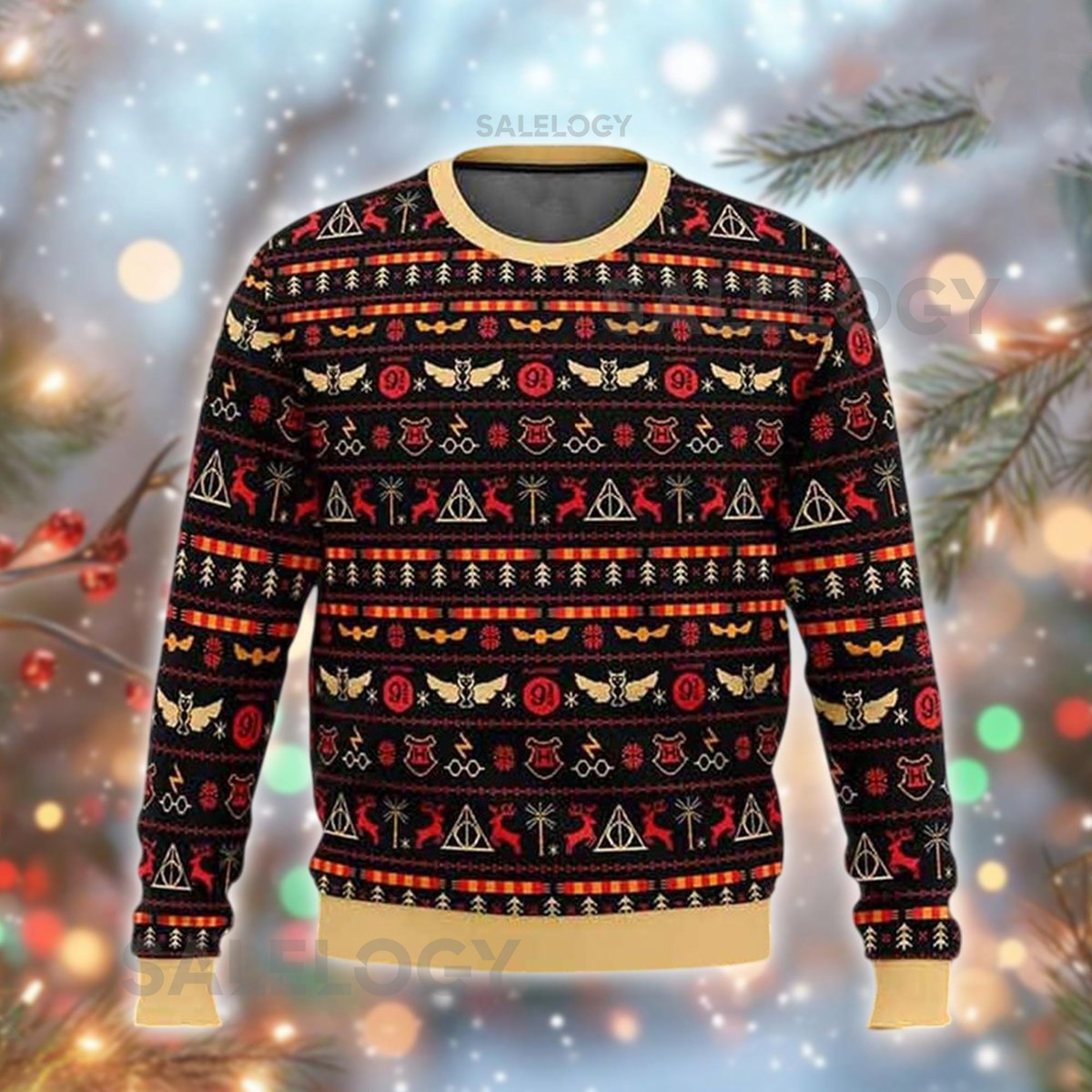 Magic School Fan Ugly Christmas Sweater Wizard World Xmas Jumper Fantasy Book Holiday Sweatshirt For Potterhead