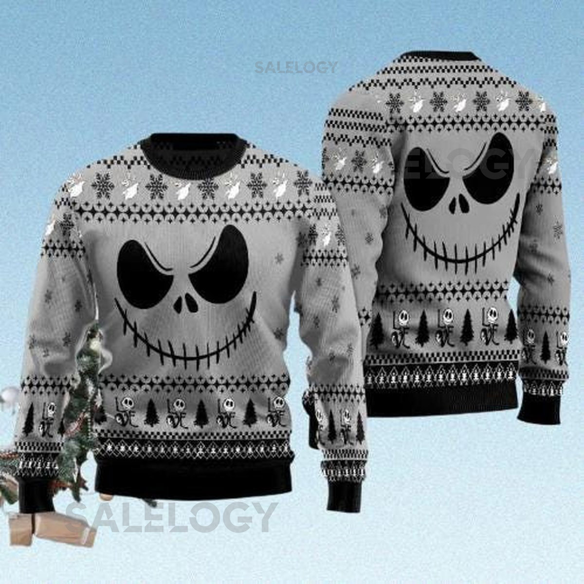 Horror Character Ugly Christmas Sweater Nightmare Holiday Jumper Spooky Skeleton Xmas Sweatshirt Creepy Winter 2025