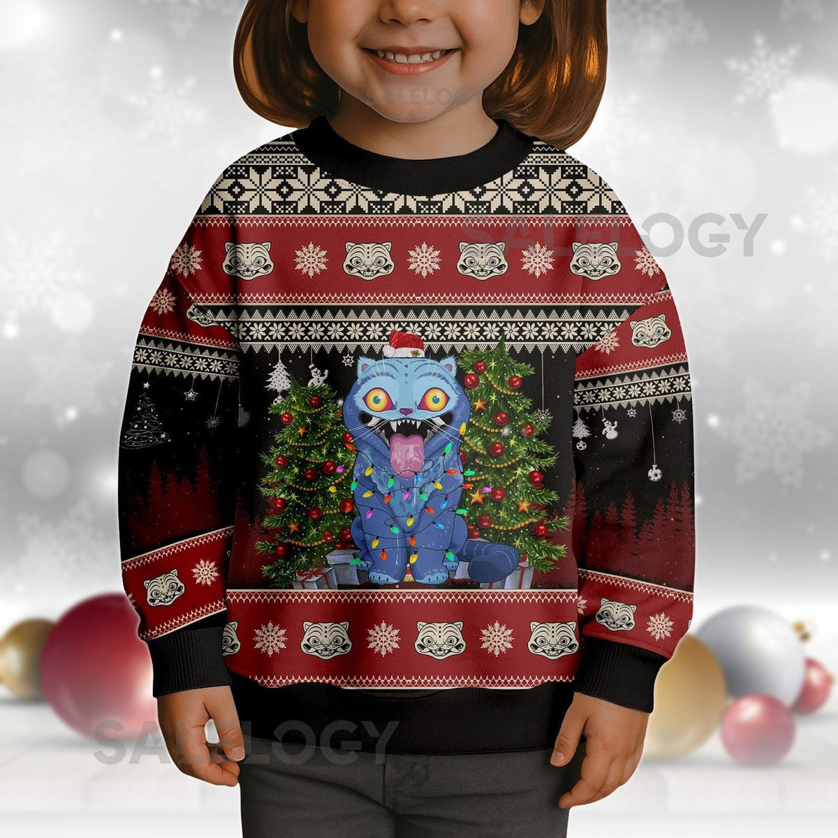 Blue Tiger Christmas Ugly Sweater Kp0p Tiger Xmas Sweater Tiger Demon Hunter Shirt Dem0n Hunter Holiday Sweater