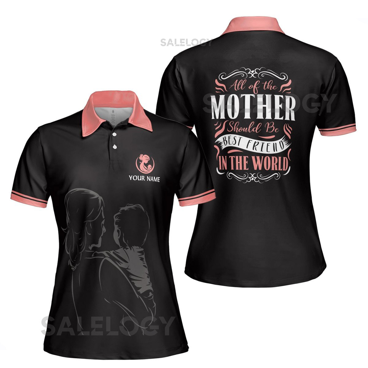Customize Name All of The Mother Best Friend Black Women39s Polo Shirt S-5XL_255