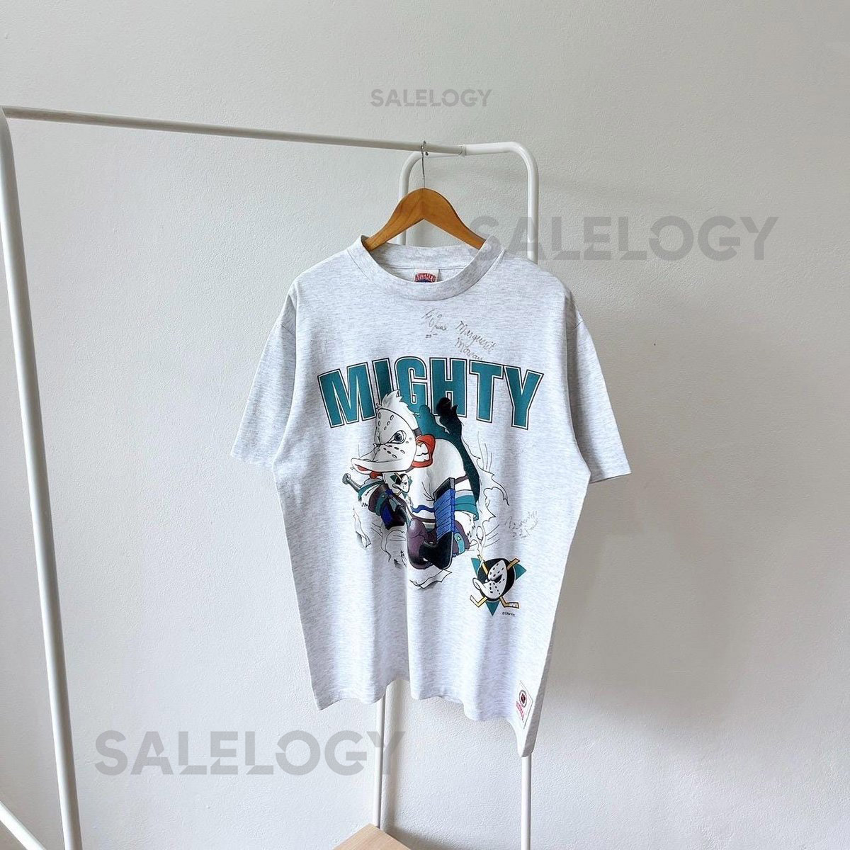 Vintage 1990s Anaheim Mighty Ducks t shirt NHL vintage Nutmeg Mills USA XL_669