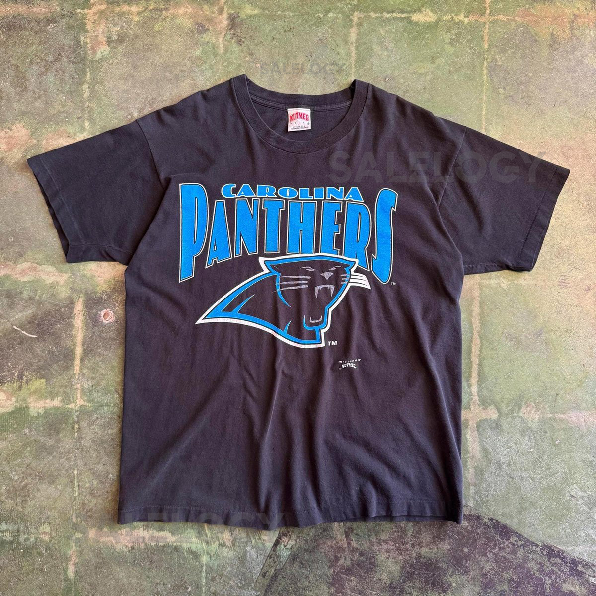 Vintage 1993 Carolina Panthers NFL Nutmeg Black T-shirt Made in USA XL_900
