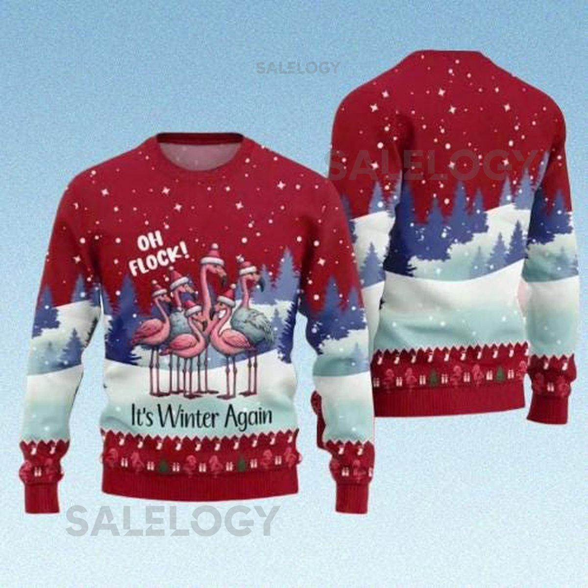Funny Flamingo Ugly Christmas Sweater Tropical Holiday Jumper Cute Winter Animal Xmas Sweatshirt Festive 2025