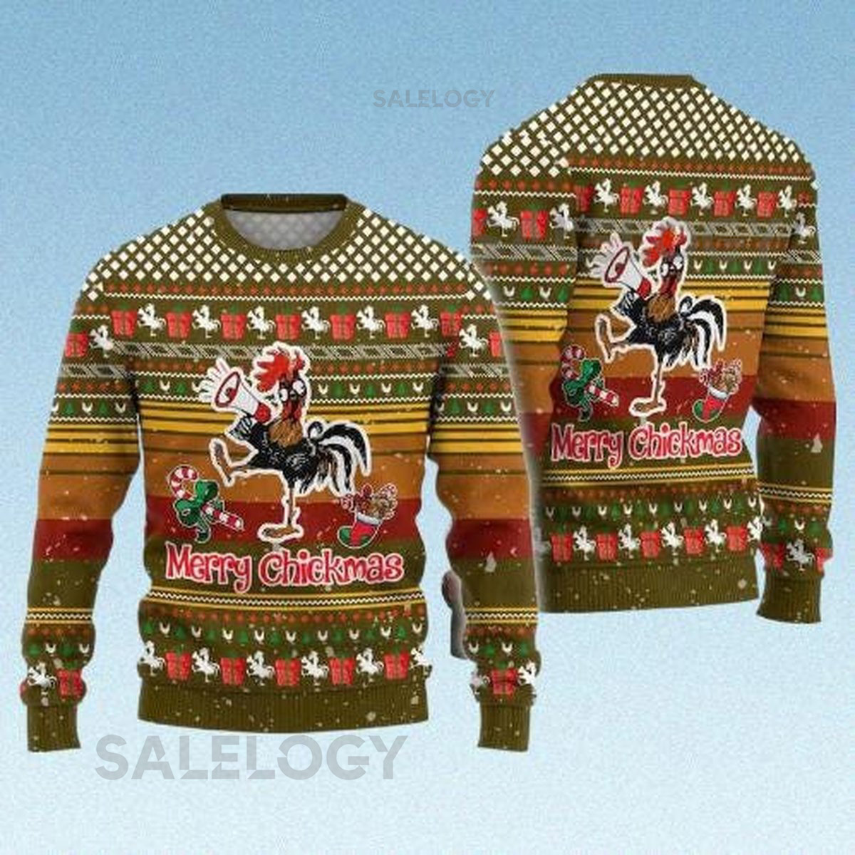 Chicken Ugly Christmas Sweater Merry Chickmas Holiday Jumper Funny Rooster Farm Xmas Sweatshirt Country Animal  2025