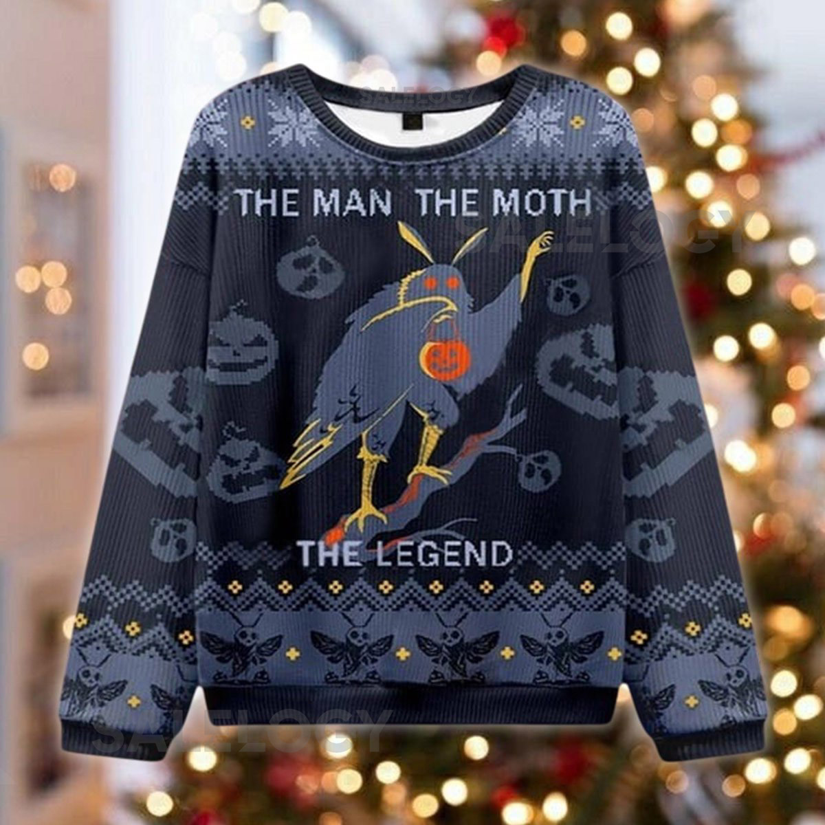 The Mothman The Legend Ugly Christmas Sweater Cryptid Holiday Jumper Funny Folklore Xmas  Halloween Christmas Shirt