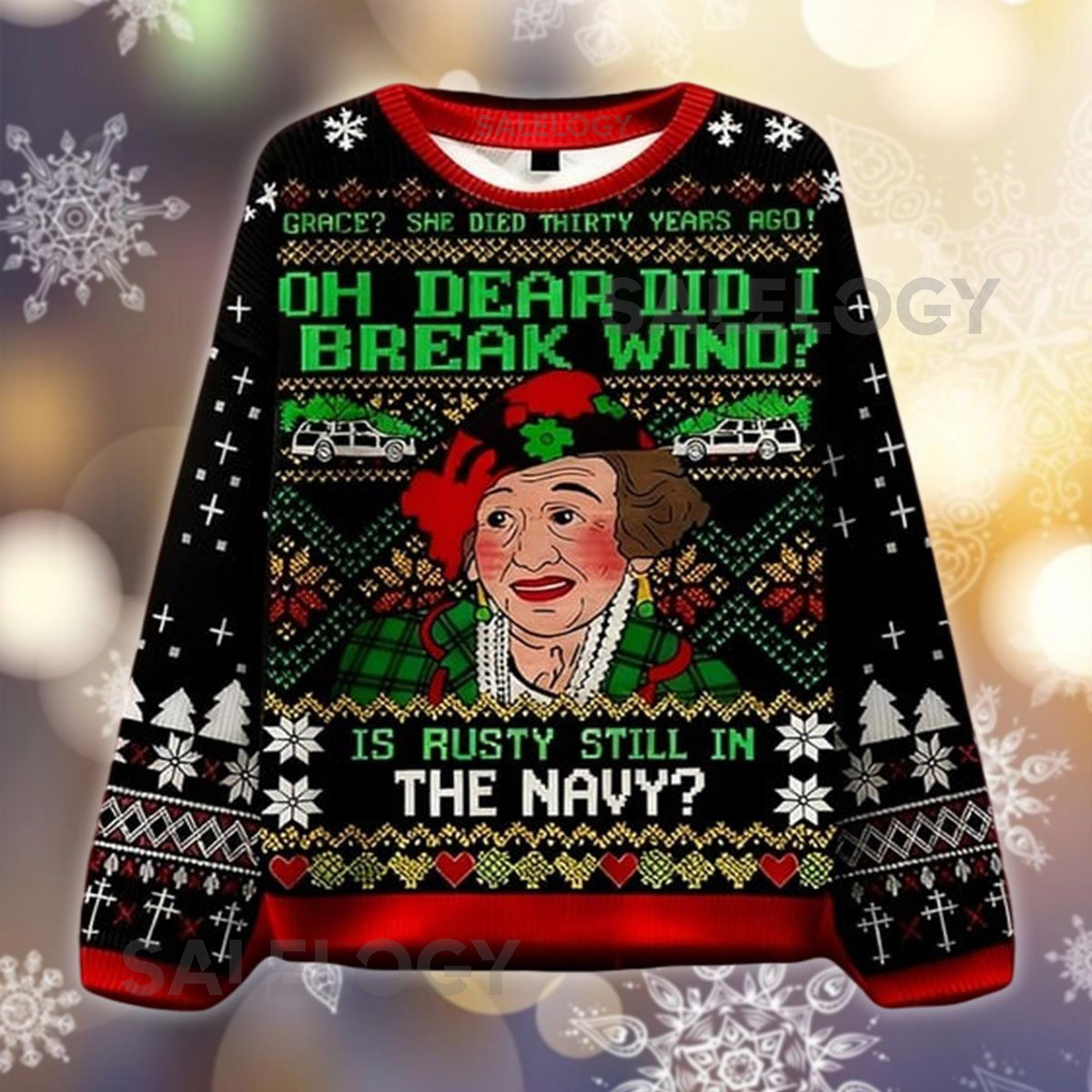 Aunt Bethany Ugly Christmas Sweater Funny Christmas Vacation Movie  Did I Break Wind Jumper Unique Holiday Apparel