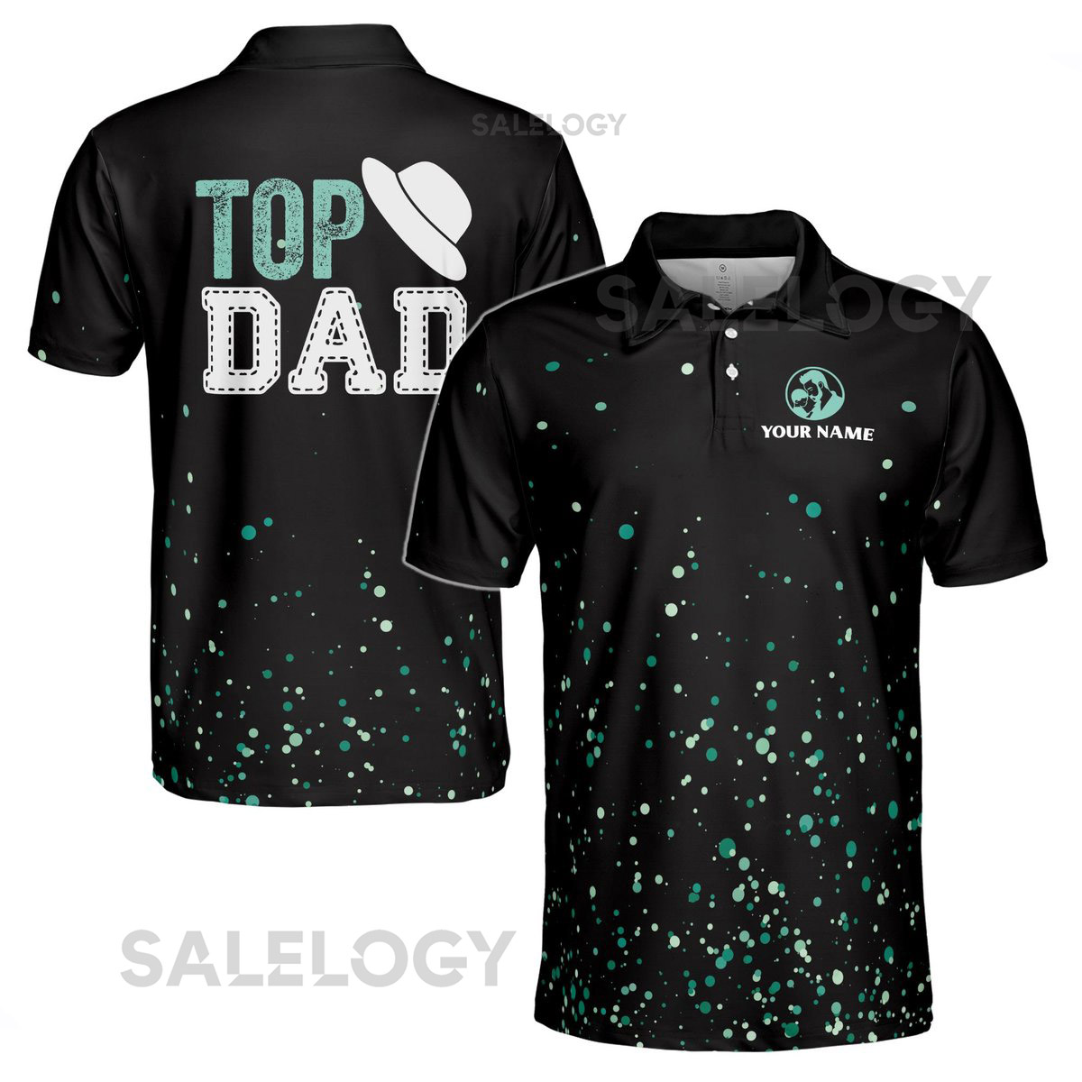 Customize Name Top Dad Fedora Black 3D Men39s Polo Shirt S-5XL_370