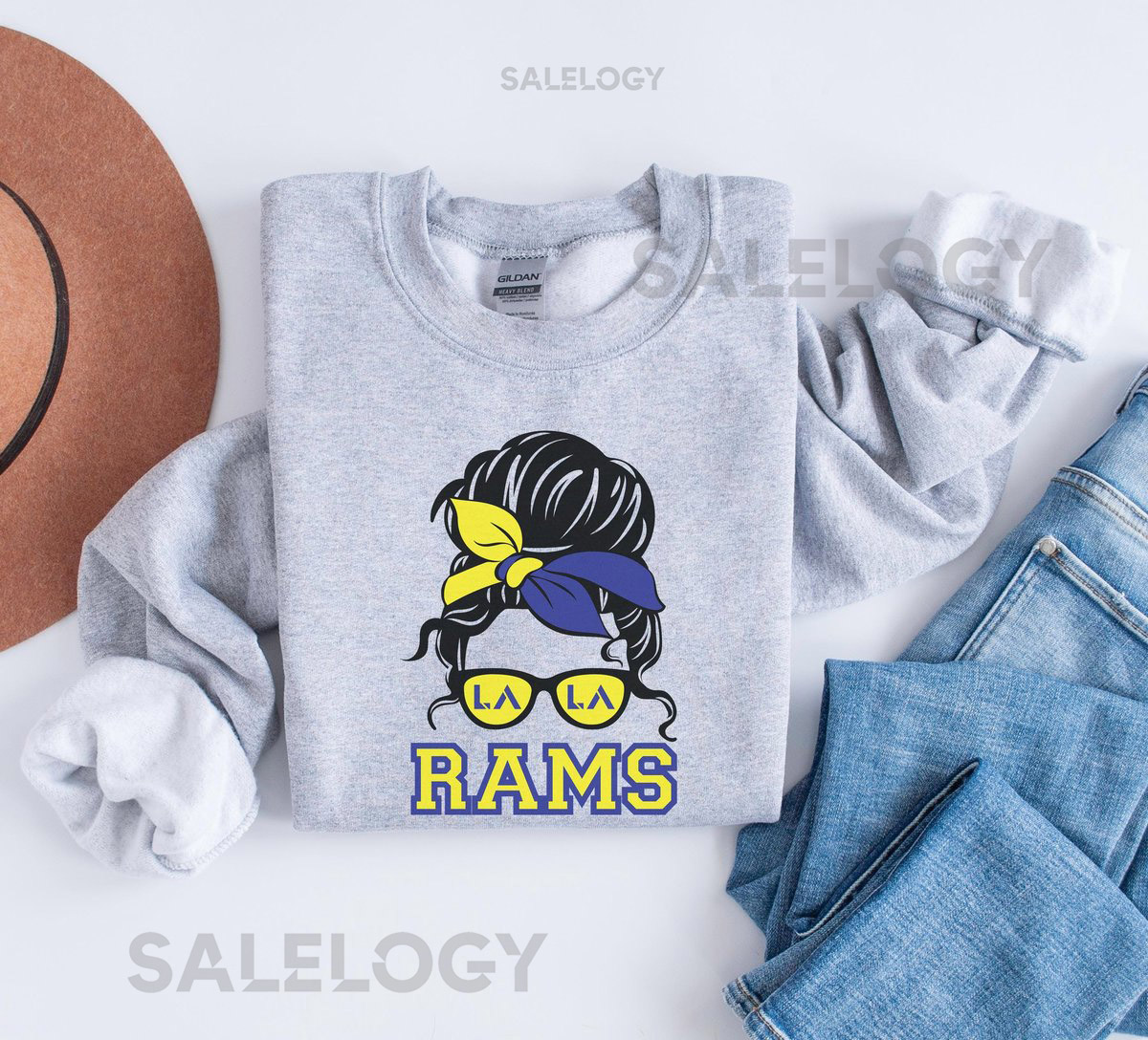 Los Angeles Football Shirt Rams Game Day Fan Sweatshirt Blue Yellow Sports Team T-Shirt_86