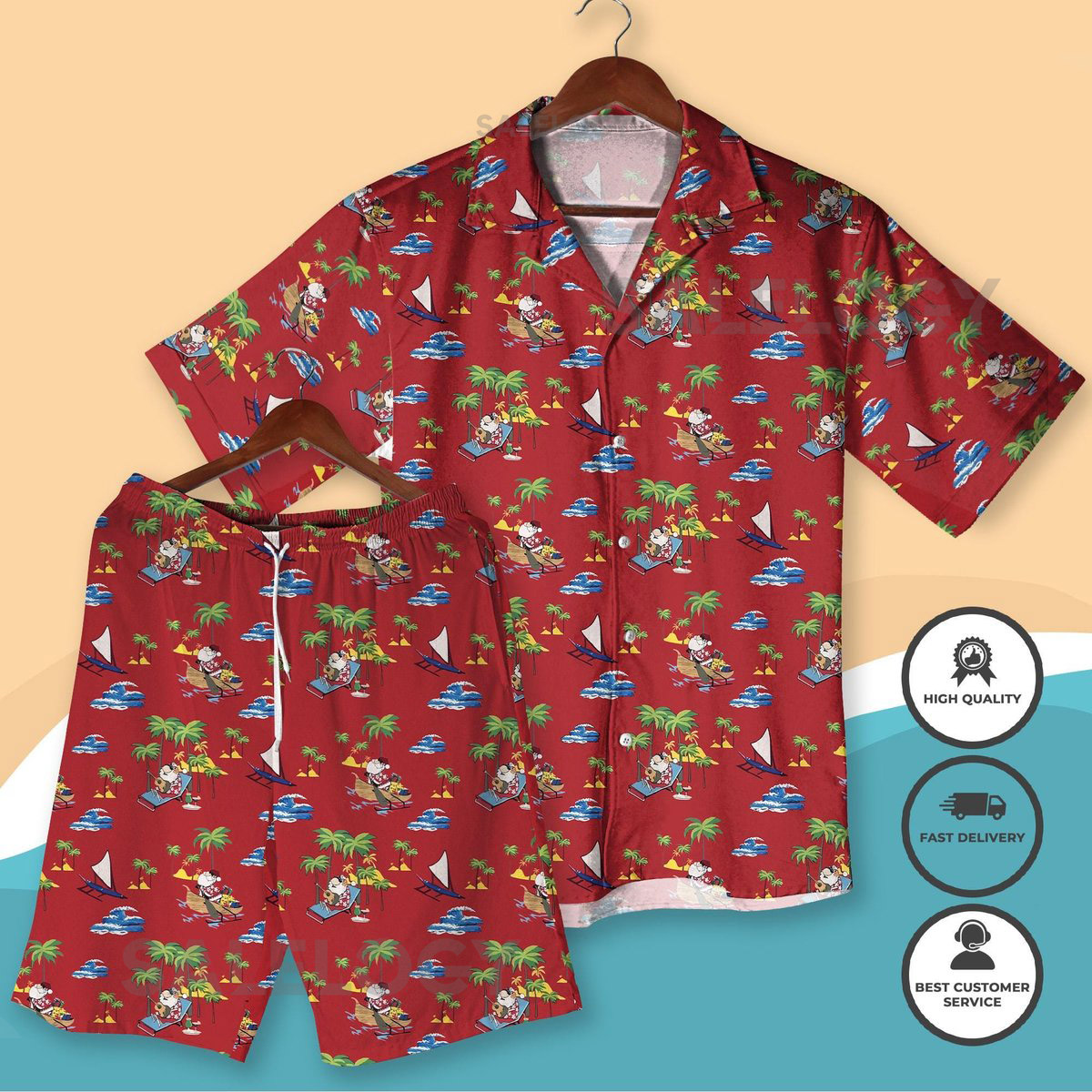 Funny Santa Christmas Hawaiian Shirt Holiday Vacation Aloha Shirt Red Tropical Xmas Shirt Santa Beach Shirt Christmas Party Outfit gifts_78