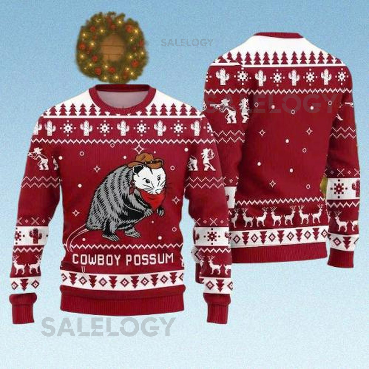 Possum Christmas Ugly Sweater Funny Western Holiday Sweater Country Xmas   Wome