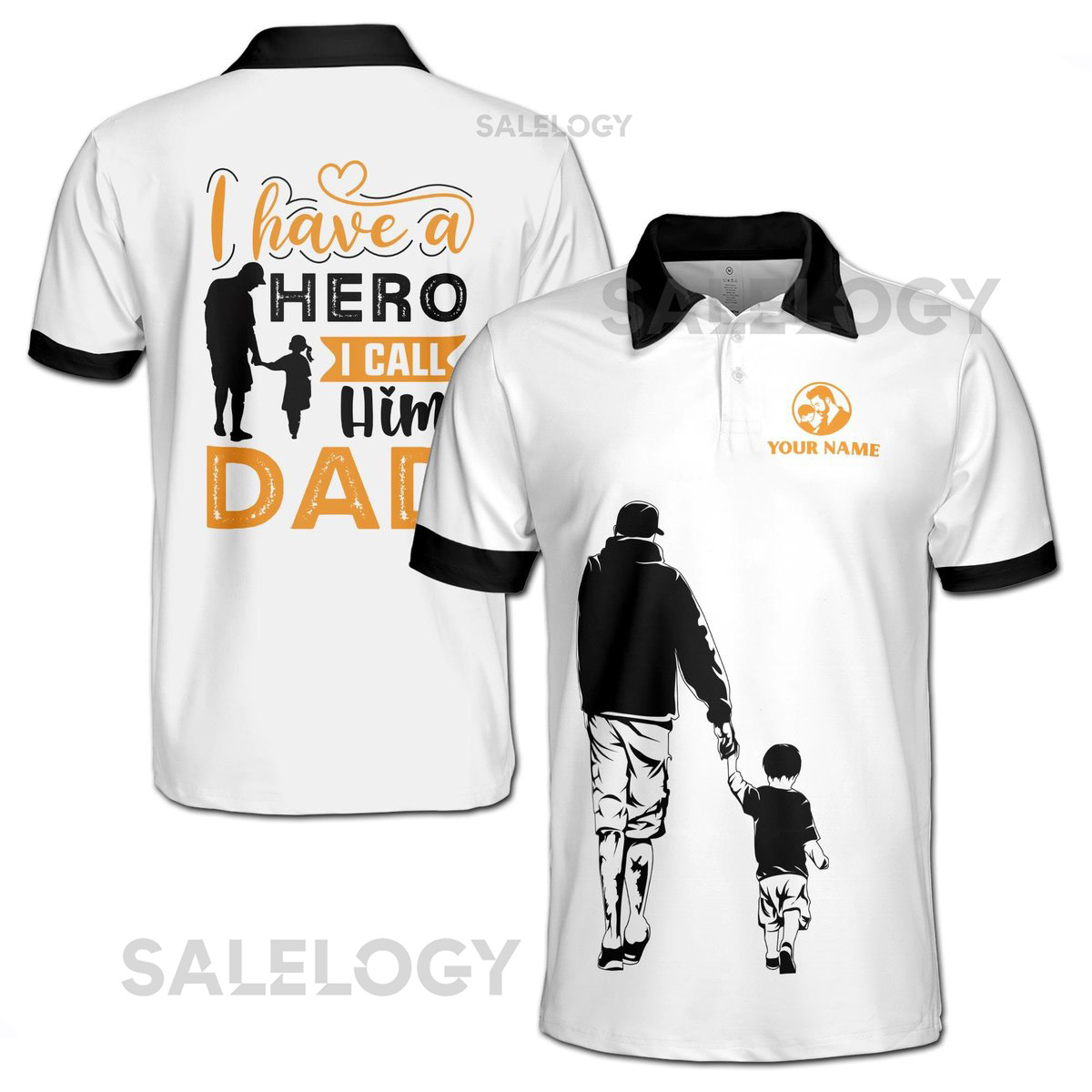 Customize Name Hero I Call Him Dad White 3D Men39s Polo Shirt S-5XL_297