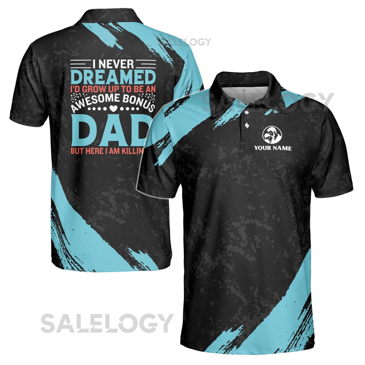 Custom Bonus Dad Polo Shirt - 3D Print Men39s Fashion_21